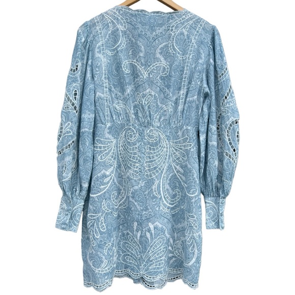 ASOS- Sold Out Cutwork Button Through Dress in paisley floral print - Size 6 - Picture 2 of 11